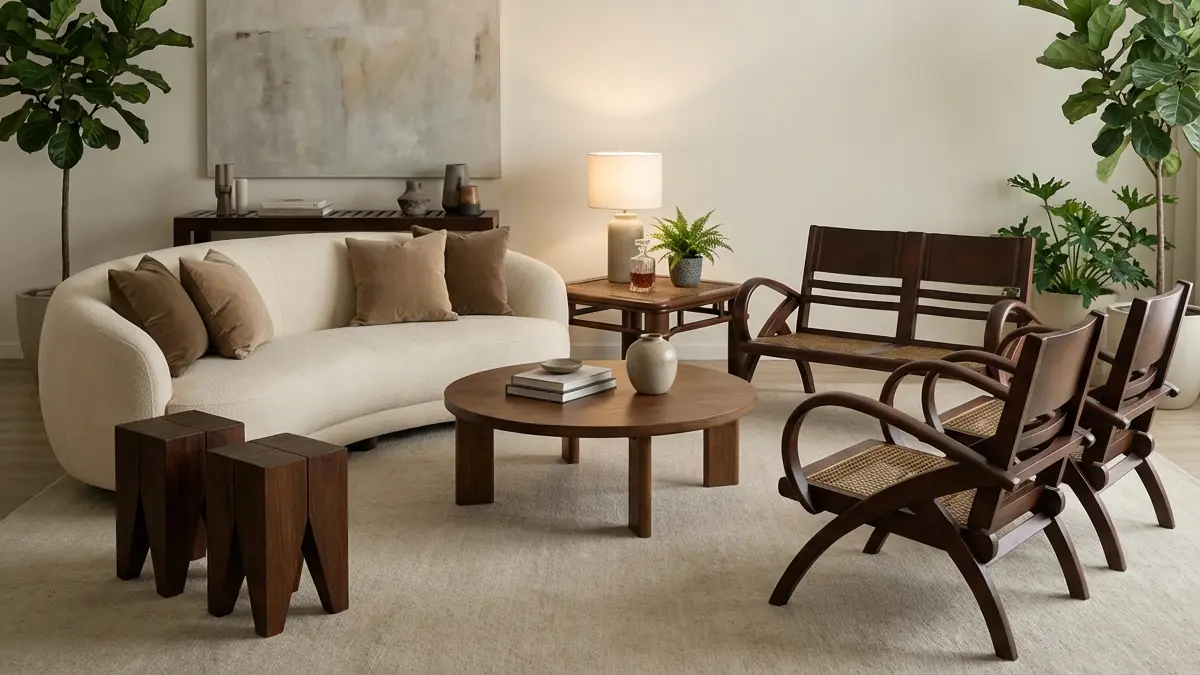 Bespoke timber furniture for a residential interior by Kok Art and Craft.
