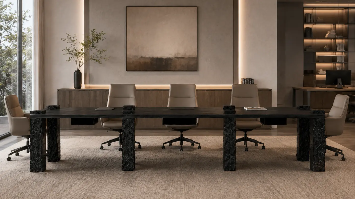 Custom meeting table for a commercial interior.